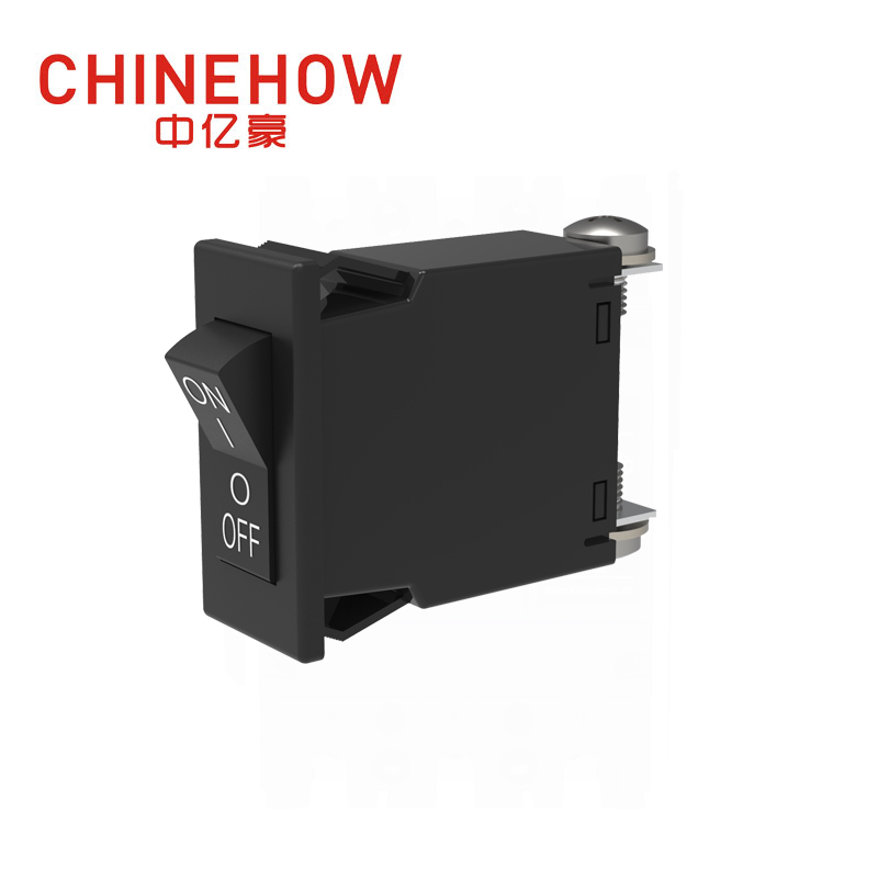 CVP-SM Hudraulic Magnetic Circuit Breaker Angle Rocker Actuator พร้อม M4 Screw Bus 1P สีดำ