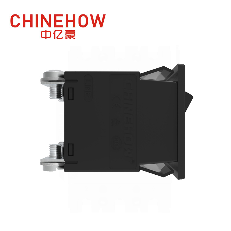 CVP-SM Hudraulic Magnetic Circuit Breaker Angle Rocker Actuator พร้อม M4 Screw Bus 2P สีดำ