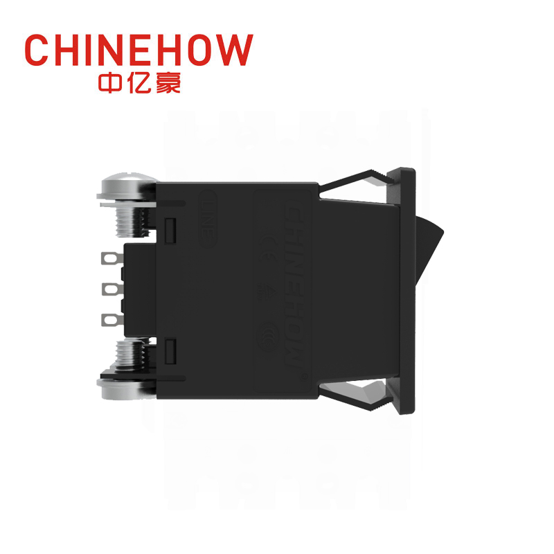 CVP-SM Hudraulic Magnetic Circuit Breaker Angle Rocker Actuator พร้อม M4 Screw Bus 2P Black Auxiliary Switch