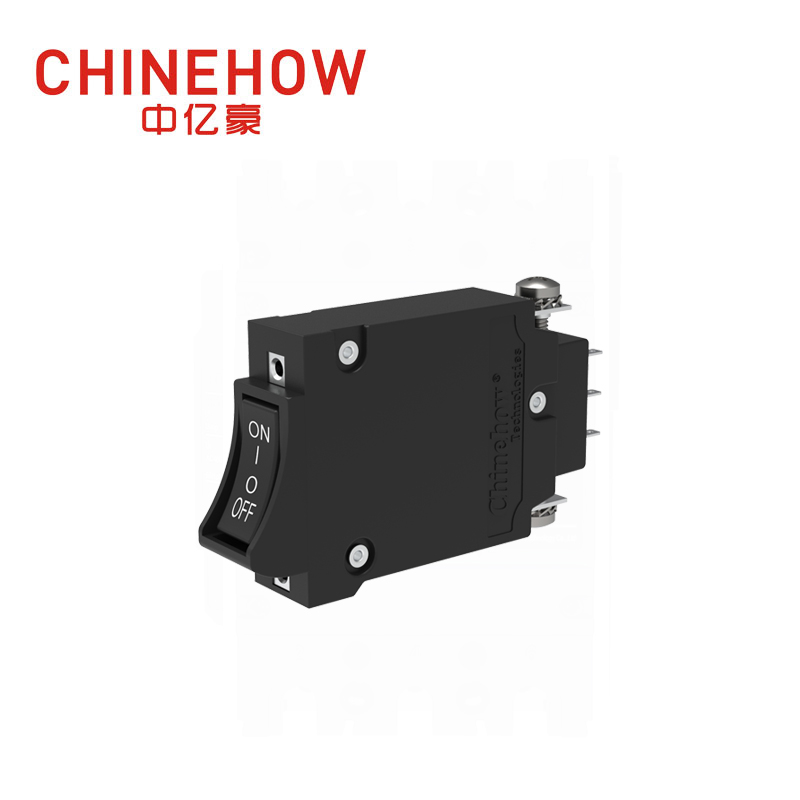 CVP-BM Hudraulic Magnetic Circuit Breaker Angle Rocker พร้อม Guard Actuator พร้อม M4 Screw Bus Auxiliary Switch 1P 