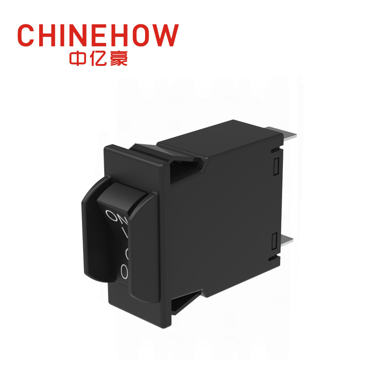 CVP-SM Hudraulic Magnetic Circuit Breaker Angle Rocker พร้อม Guard Actuator พร้อมแท็บ (QC250) 1P Black Auxiliary Switch