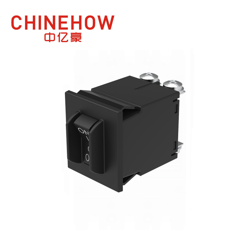 CVP-SM Hudraulic Magnetic Circuit Breaker Angle Rocker พร้อม Guard Actuator พร้อม M4 Screw Bus 2P สีดำ